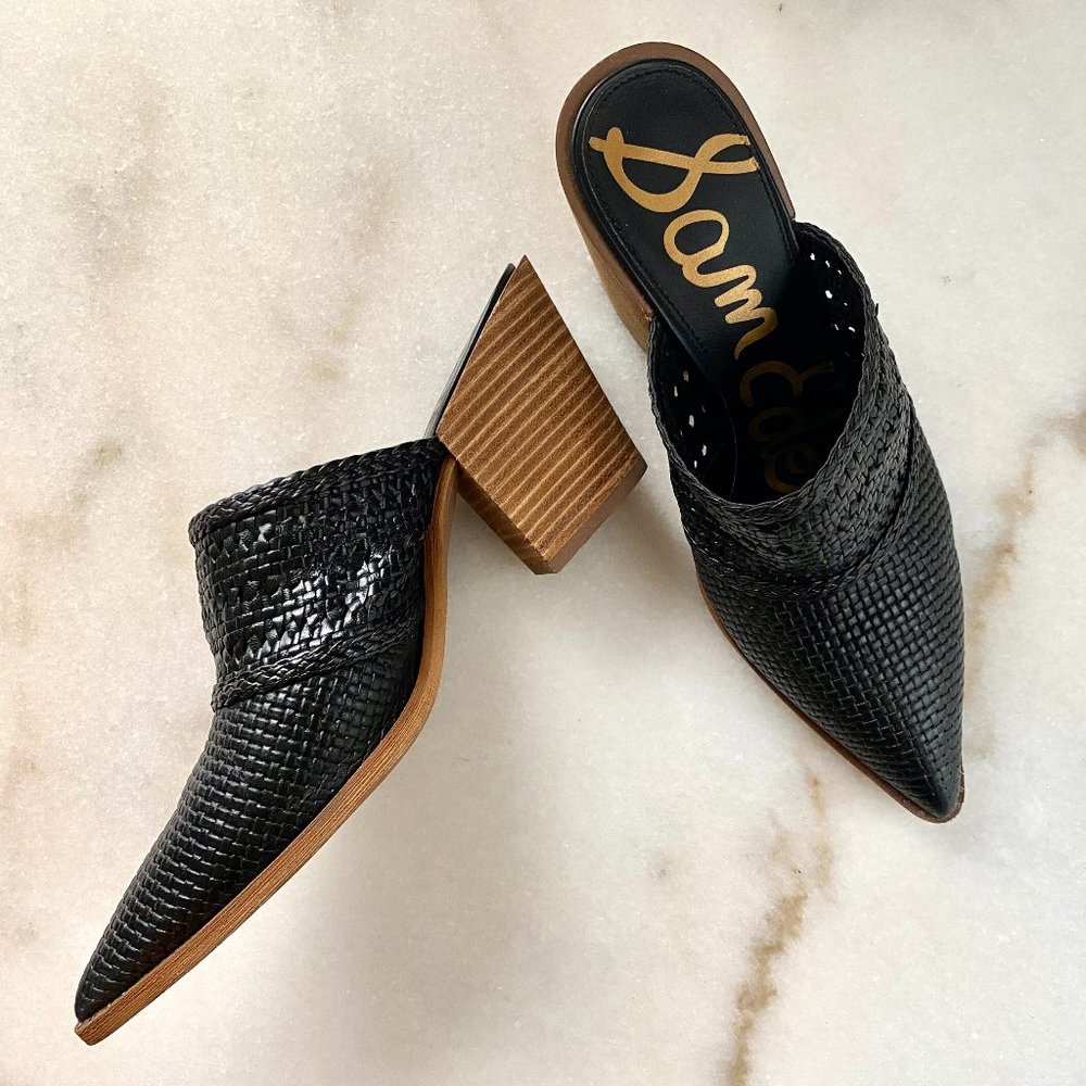 Sam Edelman Liliana Woven Stacked Heel Mules (US 9.5)